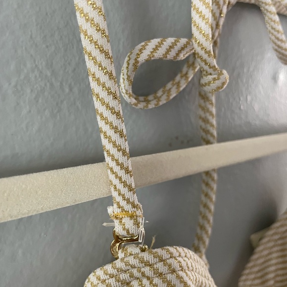 NWT Roxy white and gold bikini top size small - Picture 11 of 13